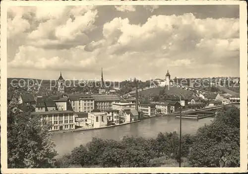 Schaffhausen SH Rheinpartie mit Festung Munot Wahrzeichen Kat. Schaffhausen