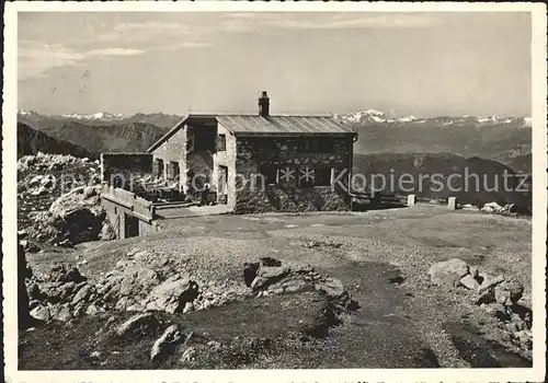 Arosa GR Weisshorngipfelhuette mit Glarner Alpen Kat. Arosa