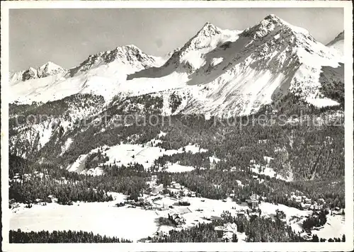 Arosa GR Ortsansicht mit Alpen Kat. Arosa