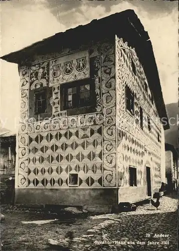 Andeer GR Sgrafito Haus von 1501 Kat. Andeer