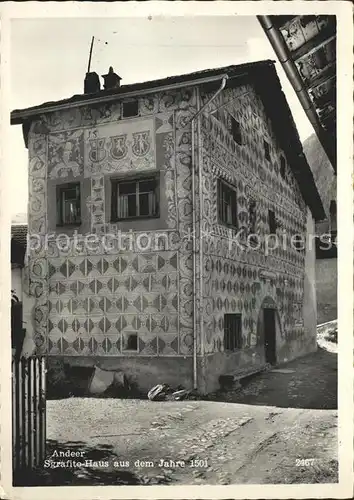 Andeer GR Sgrafito Haus von 1501 Kat. Andeer