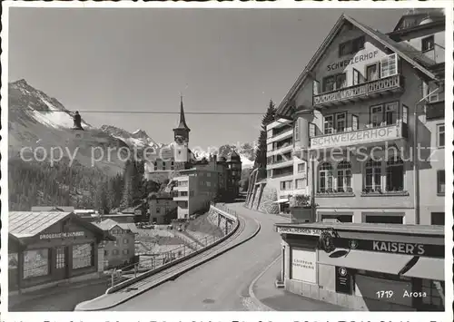 Arosa GR Ortspartie mit Hotel Schweizerhof Kat. Arosa