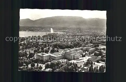 Geneve GE Palais des Nations et vue sur la Ville Lac Leman Kat. Geneve