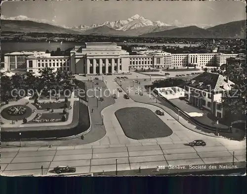 Geneve GE Societe des Nations Lac Leman Alpenpanorama Kat. Geneve