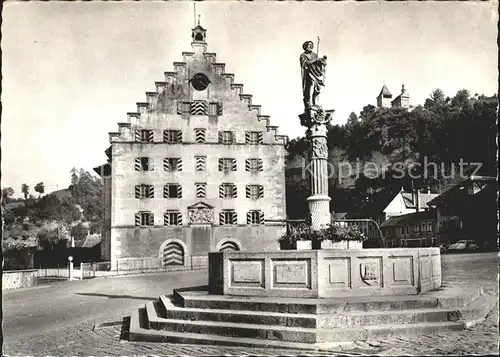 Fribourg FR Fontaine St. Jean et ancien caserne Kat. Fribourg FR