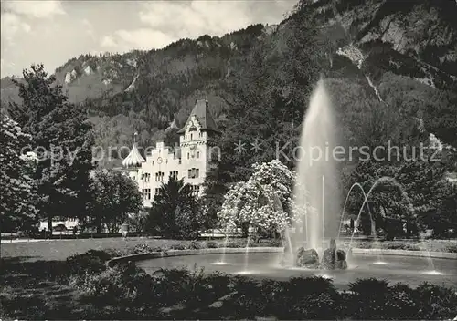 Glarus GL Bahnhof Volksgarten Fontaene Kat. Glarus