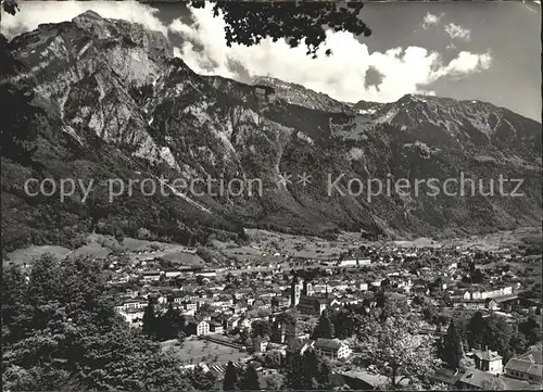 Glarus GL Blick vom Bergli gegen Schilt Glarner Alpen Kat. Glarus