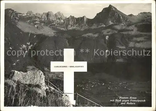 Mullern Plattenkreuz Blick gegen Fronalpstock Glarner Alpen