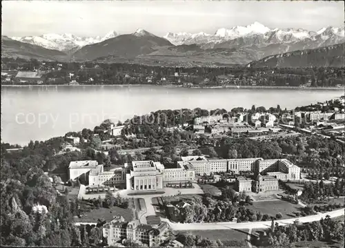 Geneve GE Palais des Nations Unies et le Mont Blanc Alpenpanorama Kat. Geneve