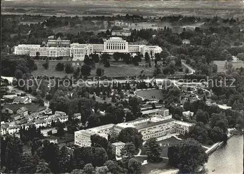 Geneve GE Bureau International du Travail et Palais des Nations Unies vue aerienne Kat. Geneve