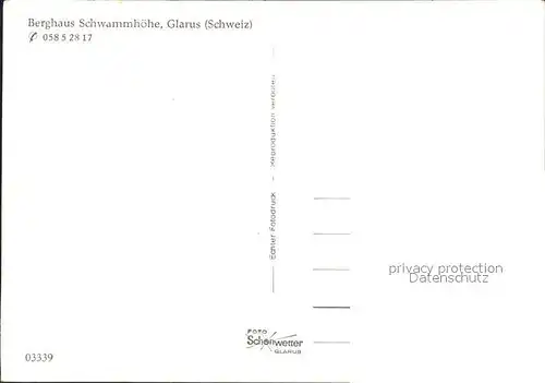 Glarus GL Berghaus Schwammhoehe Kat. Glarus
