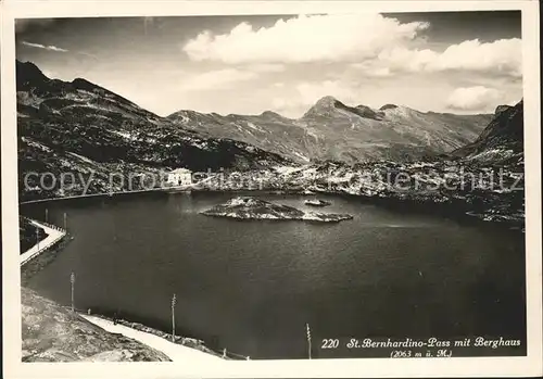 San Bernardino GR Pass mit Berghaus Kat. Mesocco