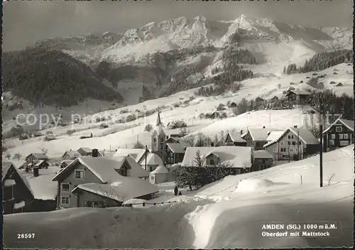 Amden SG Oberdorf mit Mattstock Kat. Amden