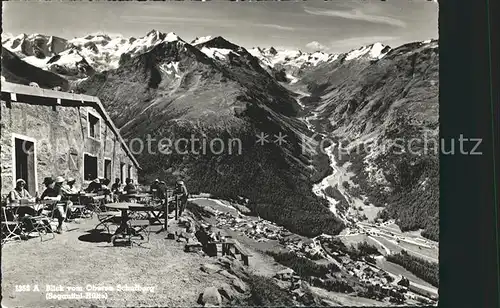 Segantinihuette Blick vom Oberen Schafberg Alpenpanorama Kat. Pontresina
