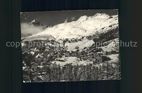 St Moritz GR Panorama gegen die Skifelder Wintersportplatz Kat. St Moritz