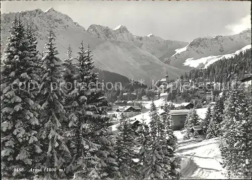 Arosa GR Gesamtansicht mit Alpenpanorama Wintersportplatz Kat. Arosa