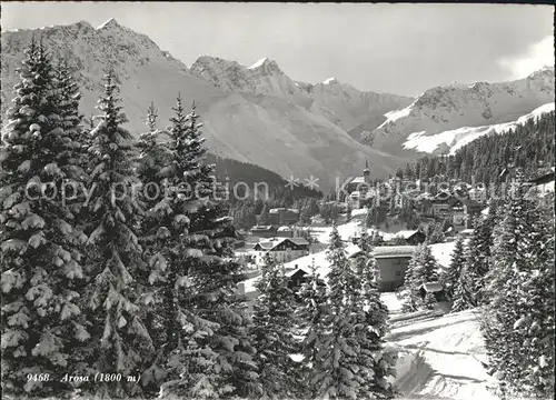 Arosa GR Gesamtansicht mit Alpenpanorama Wintersportplatz Kat. Arosa