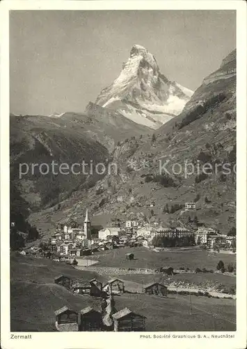Zermatt VS Gesamtansicht mit Matterhorn Kat. Zermatt