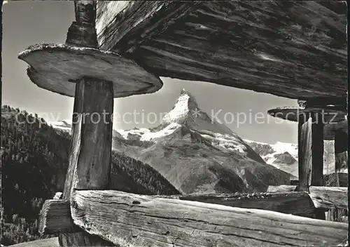 Zermatt VS Berghuette Blick zum Matterhorn Kat. Zermatt