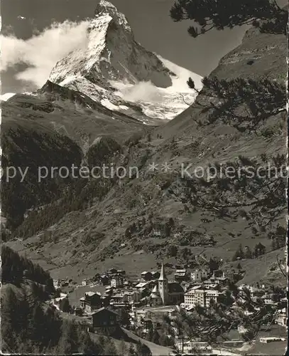 Zermatt VS Panorama mit Matterhorn Kat. Zermatt