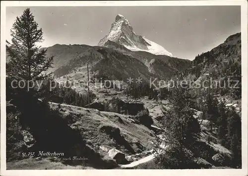 Zermatt VS Weg nach Findelen Matterhorn Walliser Alpen Kat. Zermatt