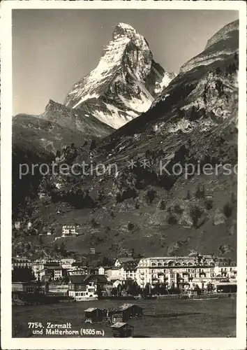 Zermatt VS Teilansicht mit Matterhorn Kat. Zermatt