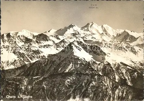 Crans sur Sierre Gebirgspanorama Walliser Alpen mit Dom Kat. Crans Montana
