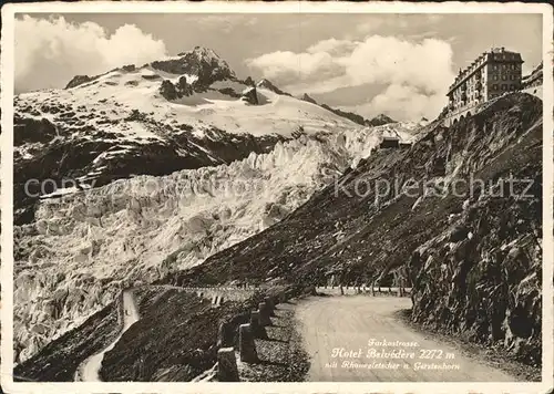 Gletsch Furkastrasse Berghotel Belvedere Rhonegletscher Gerstenhorn Kat. Rhone