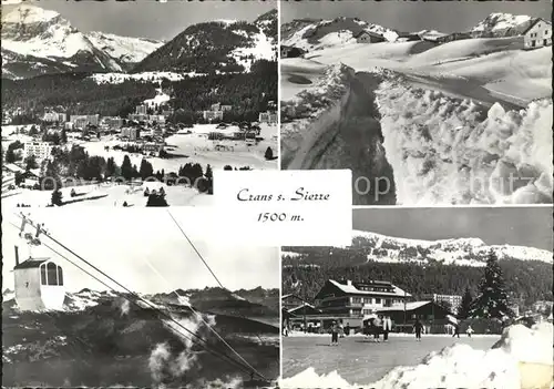 Crans sur Sierre Teilansichten Wintersportplatz Kabinenbahn Eislaufbahn Kat. Crans Montana