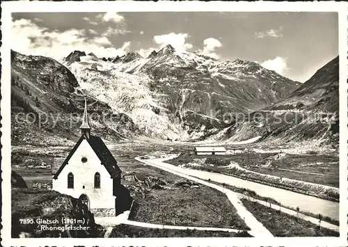 Gletsch Kirche Rhonegletscher Kat. Rhone