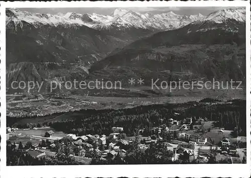 Montana Vermala Gesamtansicht mit Alpenpanorama Kat. Randogne