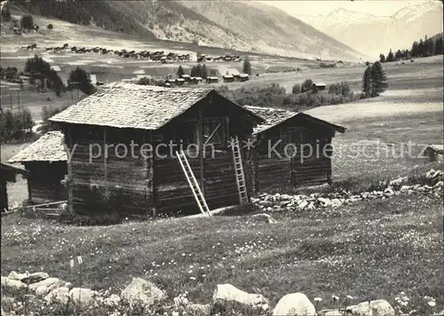 Wallis Valais Kanton Huette Landschaft Oberwallis Kat. Sion