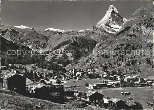 Zermatt VS Panorama mit Matterhorn Walliser Alpen Kat. Zermatt