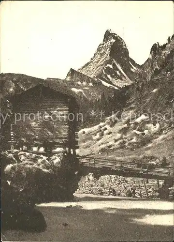 Zermatt VS Berghuette Bruecke Matterhorn Walliser Alpen Kat. Zermatt