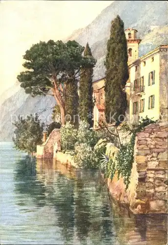 Lago di Lugano Villa Fogazzaro Oria Kuenstlerkarte Kat. Italien