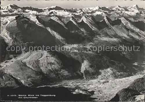 Saentis AR Panorama Blick ins Toggenburg mit Churfirsten Kat. Saentis