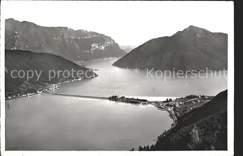 Lago di Lugano Ponte di Melide Kat. Italien