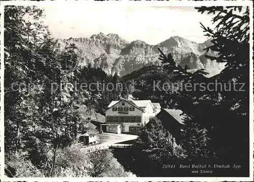 Urnaesch AR Hotel Rossfall mit Saentis Appenzeller Alpen Kat. Urnaesch
