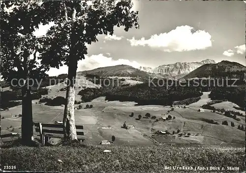 Urnaesch AR Panorama mit Saentis Appenzeller Alpen Kat. Urnaesch