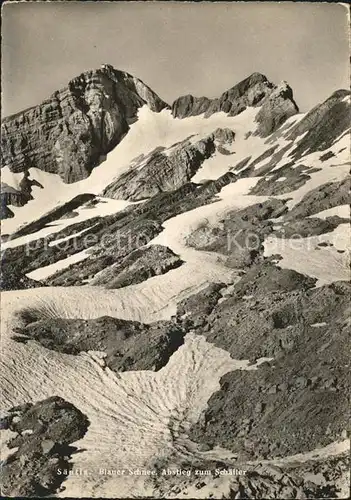 Saentis AR Blauer Schnee Abstieg um Schaefler Appenzeller Alpen Kat. Saentis