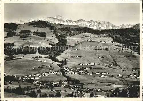 Schoenengrund AR Panorama Blick zum Saentis Appenzeller Alpen Kat. Schoenengrund