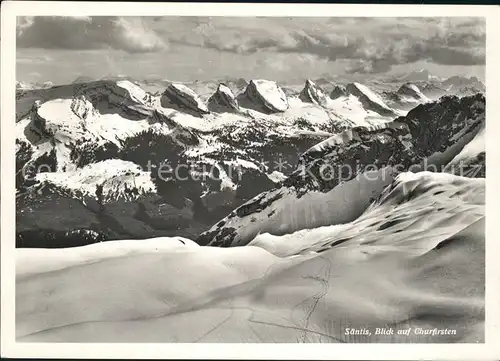 Saentis AR Panorama Blick auf Churfirsten Appenzeller Alpen Kat. Saentis