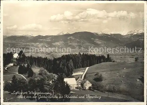 Walzenhausen AR Panorama Blick von der Gebhardshoehe ins Rheintal und Vorarlberge Kat. Walzenhausen