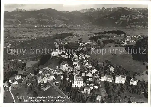 Walzenhausen AR Blick ins Rheintal und Vorarlberge Fliegeraufnahme Kat. Walzenhausen