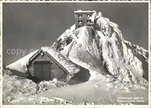 Saentis AR Gipfel mit Meteorologischer Station Berghotel Kat. Saentis