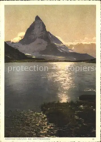 Matterhorn VS Abendstimmung am See Kat. Matterhorn