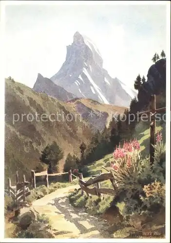 Matterhorn VS Kuenstlerkarte Weg nach Z`mutt Kat. Matterhorn