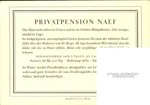 Walzenhausen AR Privatpension Naef Kat. Walzenhausen