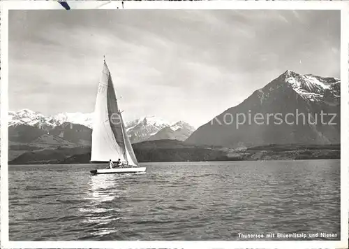 Thunersee Segelboot Blueemlisalp Niesen Kat. Thun