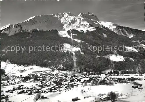 Klosters GR Panorama gegen Gotschna und Casanna Wintersportplatz Kat. Klosters